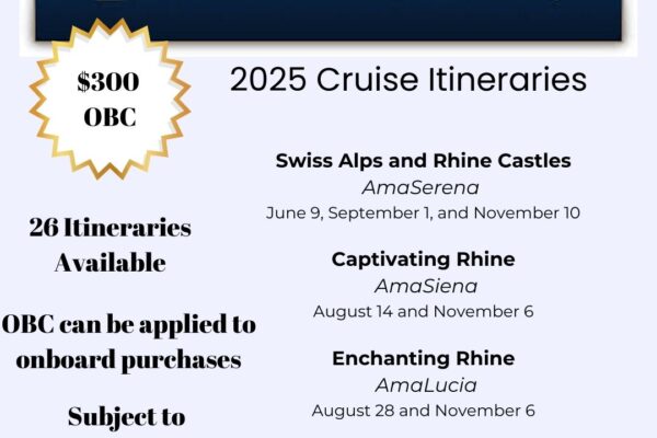 AmaWaterways $300 OBC offer sailings